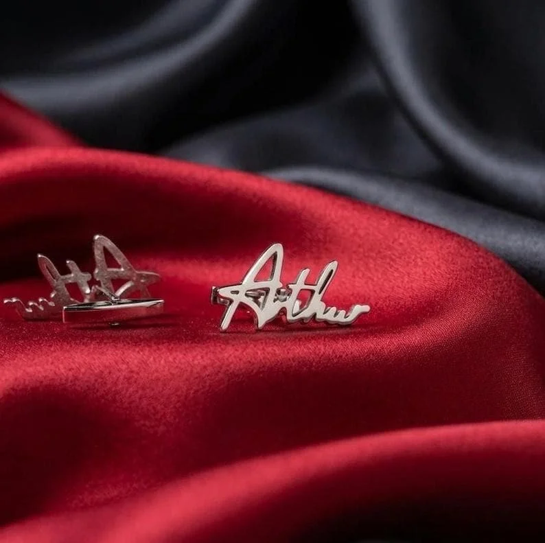 Custom Cutout Name Cufflinks for Men
